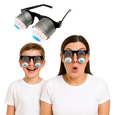 Pop Out Eye Glasses with Wobbly Spring Eyes – Funny Novelty Glasses for Adults