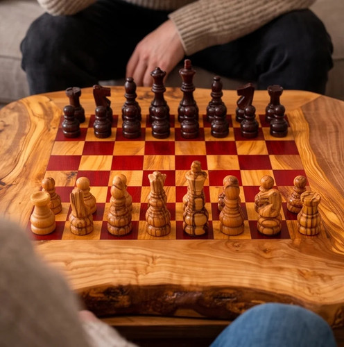 Handcrafted olive wood chess - handcrafted,