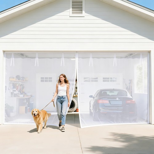 Fego white garage door screen - door,