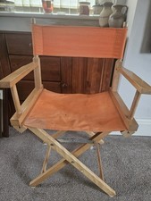 Wooden Folding Director’s Chair with Canvas Seat & Backrest – Natural Finish