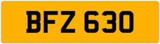 BFZ 630 B 3x3 DATELESS PRIVATE NUMBER PLATE BEC BEK BRY BEN BOB BAZ BIL BAS BON