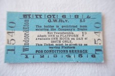 GWR Railway Train Ticket