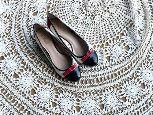 Lotus white navy red - lotus, wedge