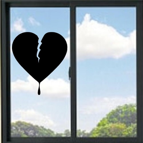 Broken heart shape - vinyl, decal