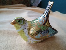 ROYAL CROWN DERBY GREENFINCH PAPERWEIGHT GOLD STOPPER NO BOX 2007