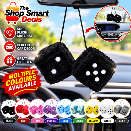 Fluffy furry dice car rearview - fluffy,