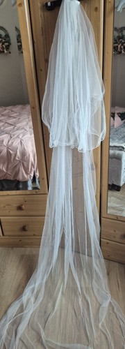 Ivory wedding veil - veil, 90"