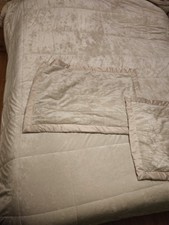 qvc Cozee Home Crushed Velvet  Filled Bedspread  With Satin Border Trim 2 Shams