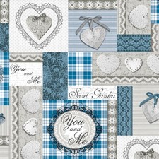 Tablecloth Blue Grey Multi Wipe Clean PVC Vinyl Table Cover Protector