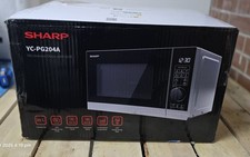 Sharp YC-PG-204AU-S 20L, 900W Microwave Oven with Grill - Silver/Black