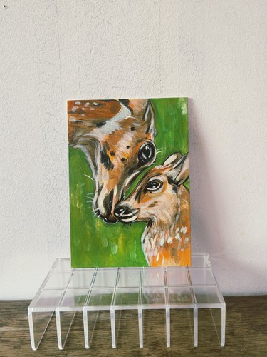Mother and baby deer small - baby,