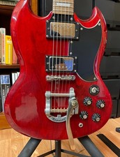 CHERRY RED EPIPHONE SG ELECTRIC GUITAR 1991 WITH BIGSBY STYLE TREMOLO EXCELLENT!