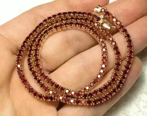 9ct lab created red garnet - lab-created,