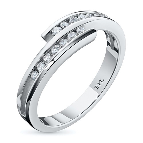 Silver diamond twist - diamond, ring