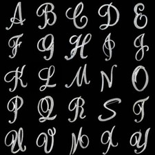 Silver Alphabet Rhinestone