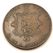 1844 Jersey 1/13 Shilling Coin