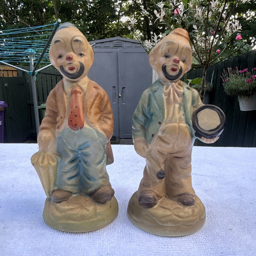 Pair ceramic clown - of,