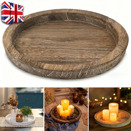 Wooden candle holder - candle, tray