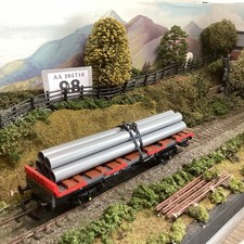 Hornby R6209A 45T GLW Steel Carrier with Pipe Load, 40127. Boxed. Unused. (98)