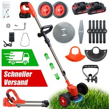 Electric Cordless Grass String Trimmer Lawn Edger Weed Wacker Cutter with Wheels