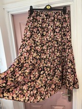 Size L 14 16 18 H&M Autumn Skirt Floral Midi Elasticated Waist Long Boho hippy