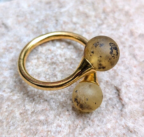 Natural baltic amber ring gold - natural,