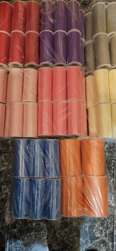 Multicolour tulle fabric - multicolour, rolls