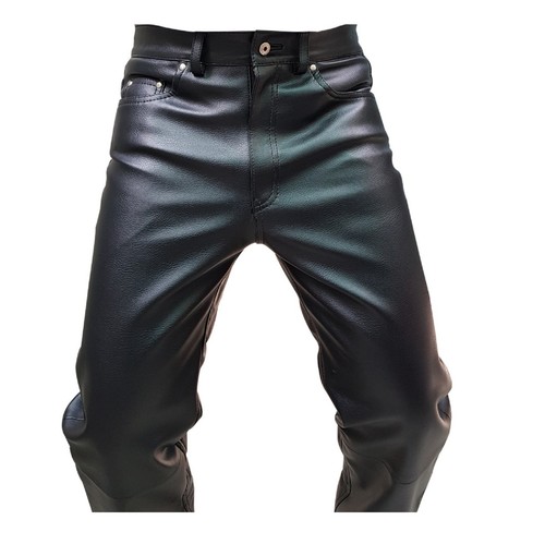 Mens real leather biker jeans - real,