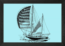 vintage art of a ship boat