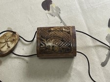 Vintage/Antique  Carved Oriental Inro Dragon Detail Lidded medicine Holder