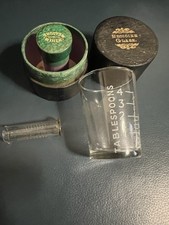 Victorian Medicine Glass & Minim Measures in  Original Leatherette Case. VGC