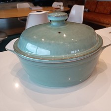 LARGE DENBY REGENCY GREEN CASSEROLE/ VEGETABLE  DISH/TUREEN 24cm D