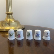 Fine Bone China Thimbles X 5 Vintage