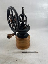 Small Coffee Grinder Mill Cast Iron Hand Turned 9.5" Tall 2 Cup