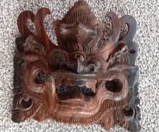Carved Chinese Dragon Wall Plaque,  Beautiful Wood, Detail & Condition 15.5x15cm