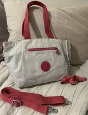 Kipling Shoulder/Crossbody Bag Pink White  with Monkey