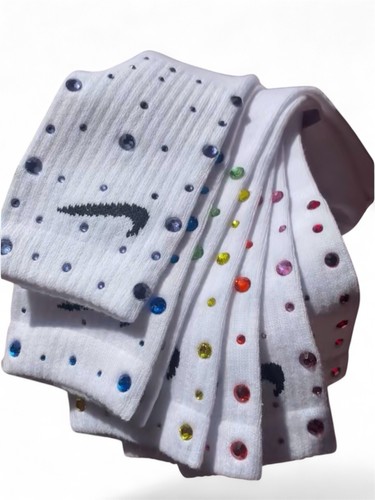Crystal embellished nike crew - crystal,