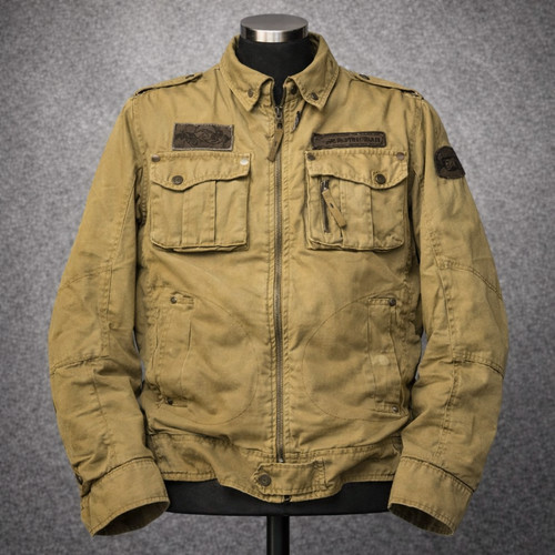 Beige military jacket - beige,