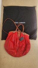 DOLCE AND GABBANA D&G  large Red Patent Slouch Top Handle Bag With Removable...