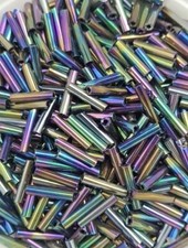 Glass Bugle Beads, Iris