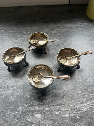 Vintage silver plated salt - plated,
