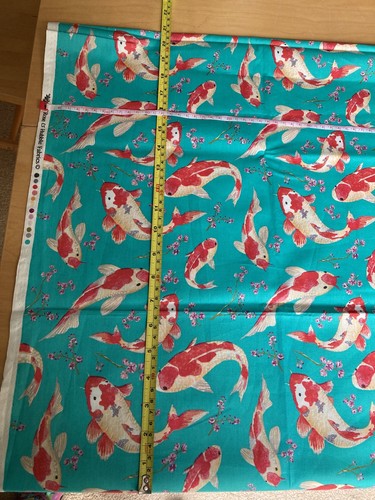 Rose hubble koi carp fabric - koi,