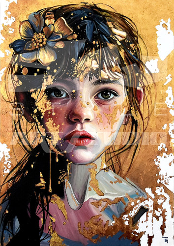 Original young girl portrait - original,