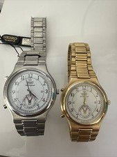 Seiko 8M25-8030 Dancing Hands Vintage Watches Gold And Silver