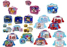 3 piece Lunch Bag Boys Girls Kid Character Disney Insulated Set School Food Box