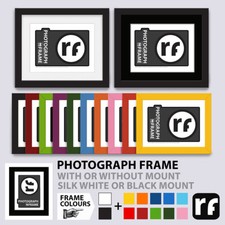 Photograph Frame 6x4 7x5 8x6 10x8: Black White Colours + UV Glass, Mount Options