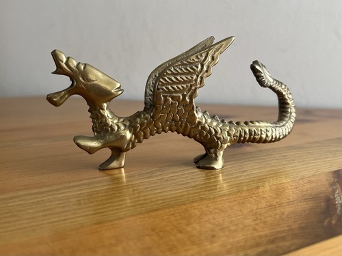 Vintage solid brass dragon - vintage,
