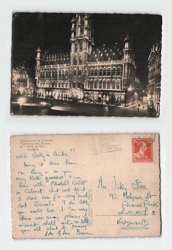Postcard brussels town hall - brussels,