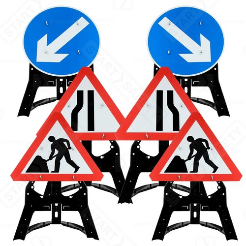 Road works sign package - road,