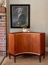 Mid Century Sideboard, Small Corner Drinks Cabinet, Home Bar, Living Room